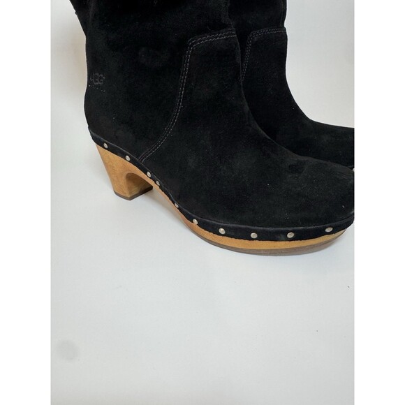 UGG Australia Lynnea Sheepskin Winter Boots Womens Size 6 Black SUEDE - Picture 8 of 16